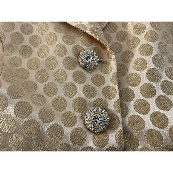 Nebiani Women's 18W Gold 2-Piece Dress Suit Formal Polka Dot STAIN ON FRONT - Picture 16 of 16